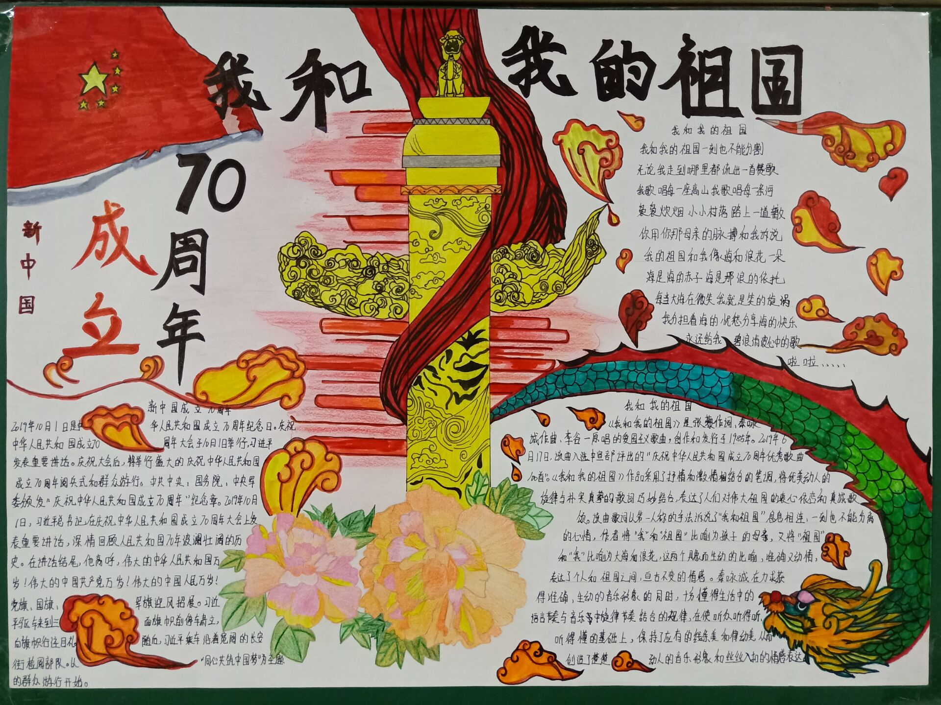 初等教育学院举办"我和我的祖国"手抄报大赛